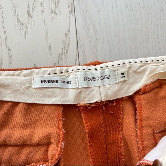 Vintage Designer Romeo Gigli Corduroy Straight Leg Button Fly Trouser Pants - Picture 6 of 15